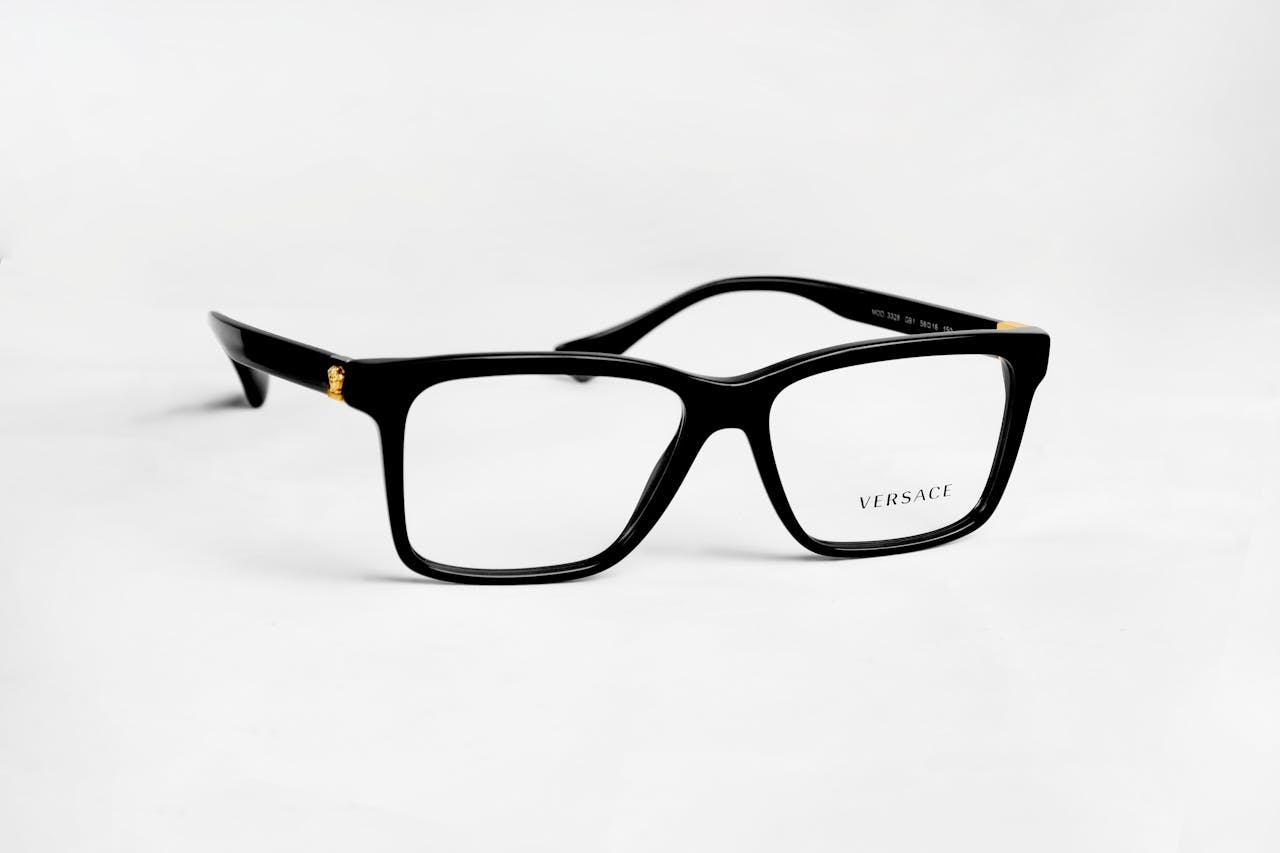 Versace Eyeglasses on White Background